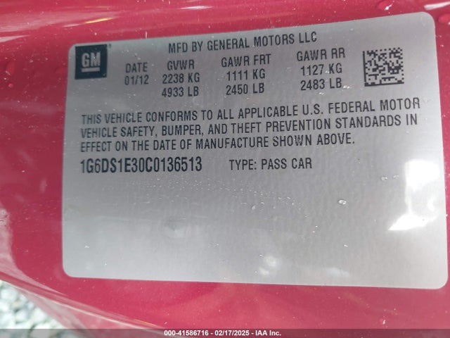 2012 CADILLAC CTS 1G6DS1E30C0136513 Photo 8