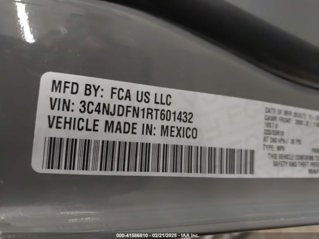 3C4NJDFN1RT601432 Jeep Compass Latitude Lux Fwd