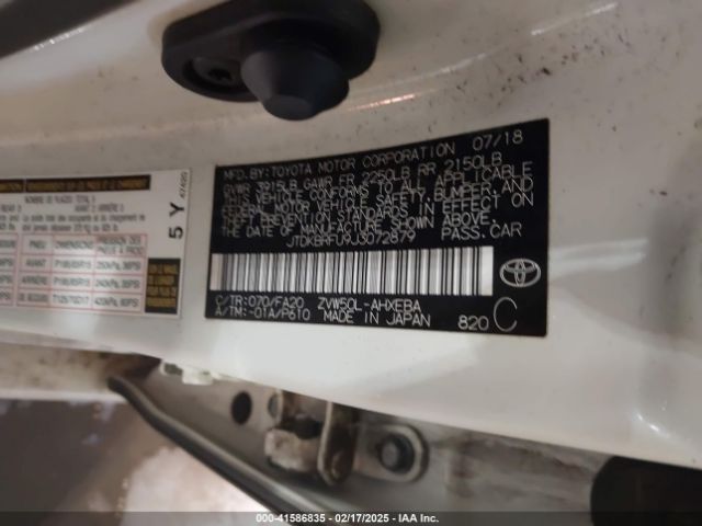 JTDKBRFU9J3072879 Toyota Prius Two