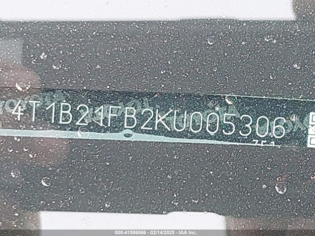 4T1B21FB2KU005306 Toyota Avalon Hybrid Limited