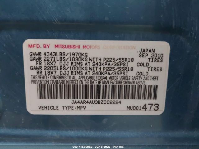 2011 MITSUBISHI OUTLANDER SPORT JA4AR4AU3BZ002224 Photo 8