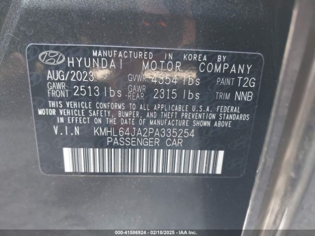 KMHL64JA2PA335254 Hyundai SONATA SEL
