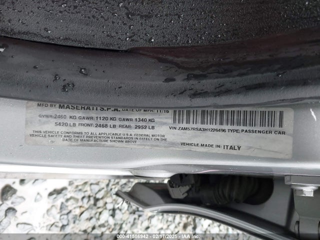 ZAM57RSA3H1226496 Maserati GHIBLI S
