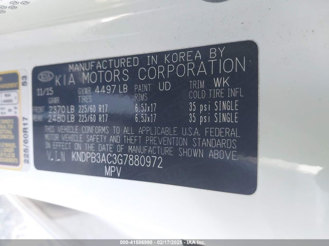 KIA Sportage Lx 2016 KNDPB3AC3G7880972 Image 9