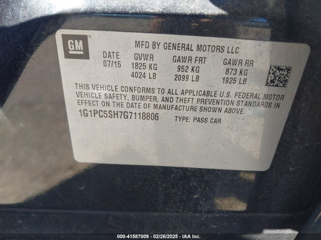 1G1PC5SH7G7118806 Chevrolet Cruze Limited Ls Auto
