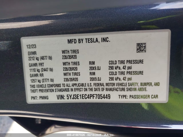 2023 TESLA MODEL 3 5YJ3E1EC4PF705449 Photo 8