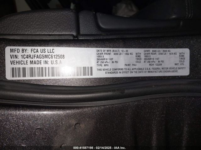1C4RJFAG5MC612508 Jeep Grand Cherokee Laredo X 4x4