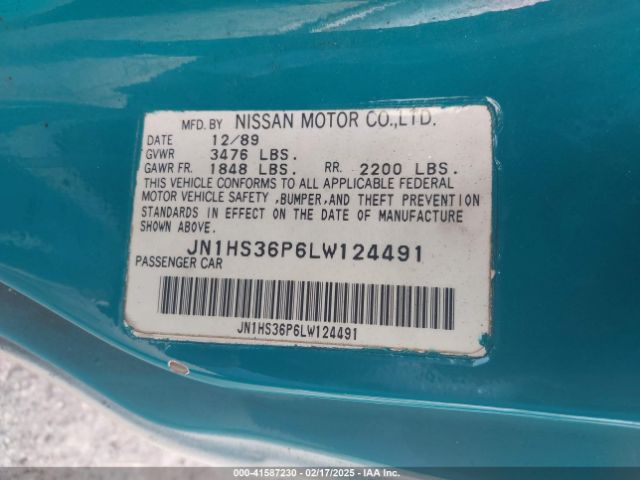 1990 NISSAN 240SX JN1HS36P6LW124491 Photo 8