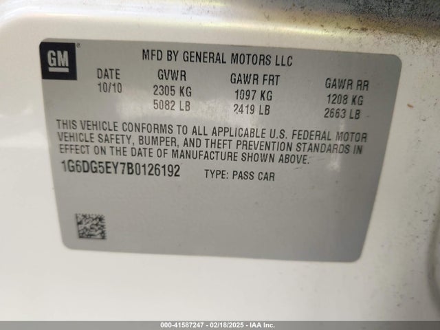 2011 CADILLAC CTS 1G6DG5EY7B0126192 Photo 8