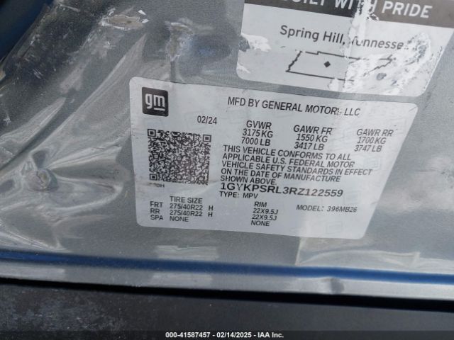 1GYKPSRL3RZ122559 Cadillac Lyriq Luxury W/1se