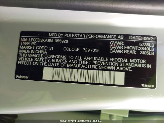2022 POLESTAR 2 LPSED3KA8NL055926 Photo 8