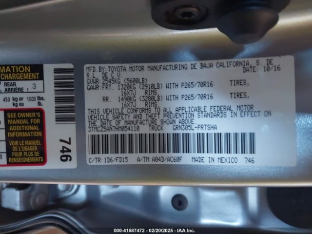 3TMCZ5AN7HM054110 Toyota Tacoma Trd Off Road