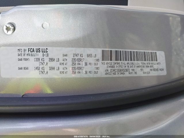 2019 CHRYSLER PACIFICA 2C4RC1BG8KR523872 Photo 8
