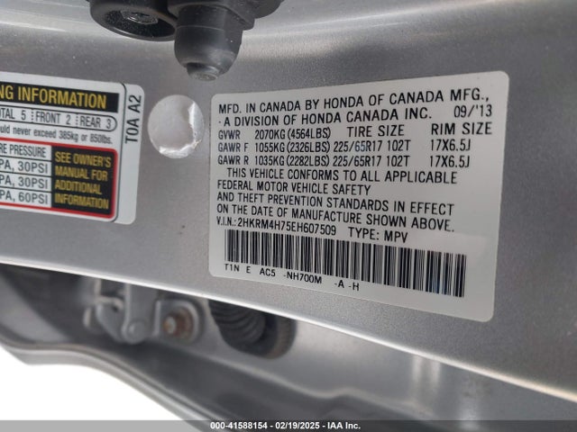 Honda Cr-v Ex-l 2014 2HKRM4H75EH607509 Image 9