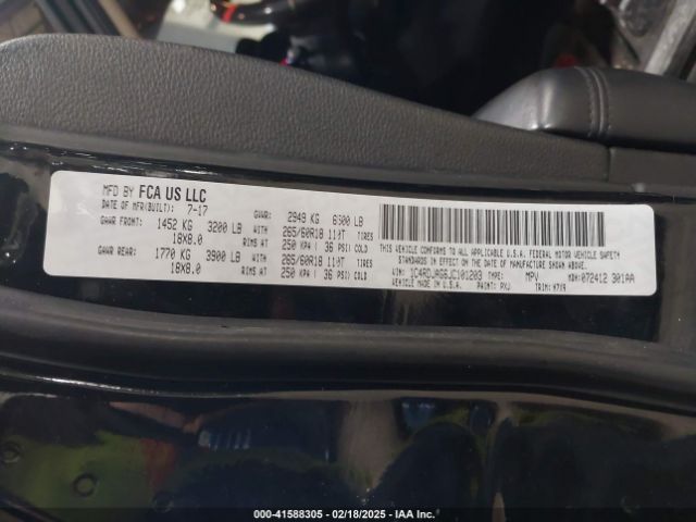 1C4RDJAG6JC101203 Dodge Durango Sxt Awd