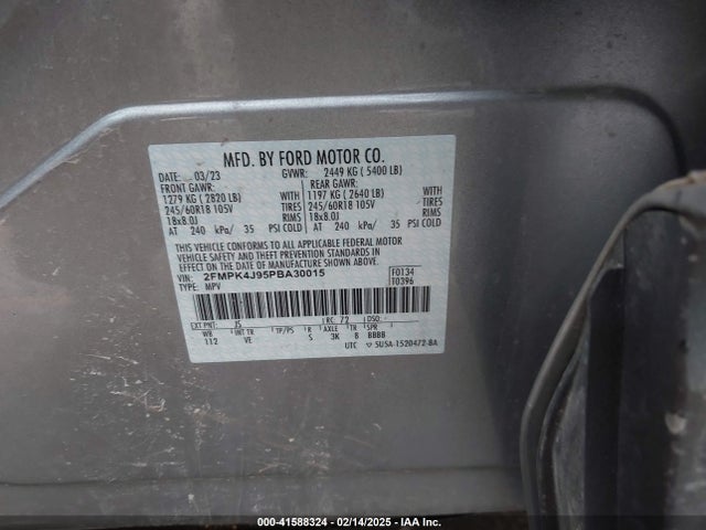 Ford EDGE SEL 2023 2FMPK4J95PBA30015 Image 9