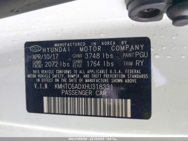 KMHTC6ADXHU318331 Hyundai Veloster Value Edition