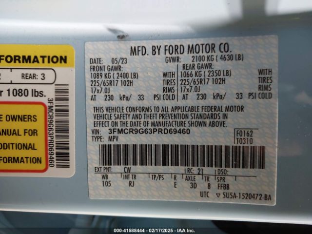 3FMCR9G63PRD69460 Ford Bronco Sport Heritage