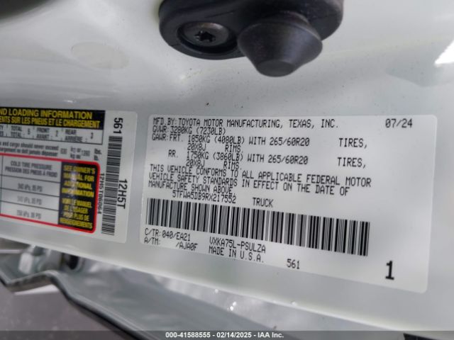 5TFWA5DB9RX217552 Toyota Tundra Limited