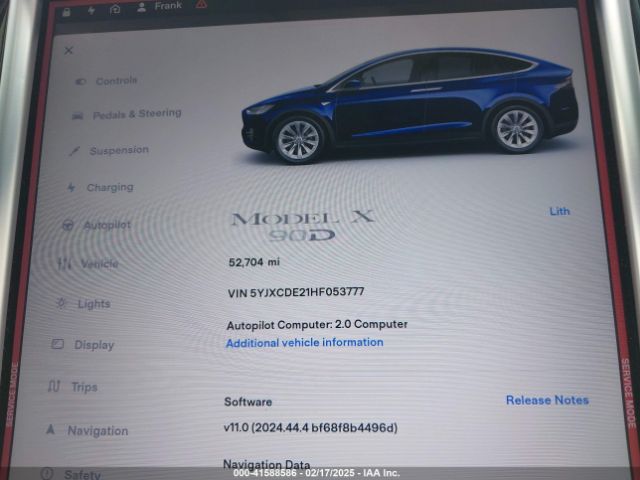 5YJXCDE21HF053777 Tesla MODEL X