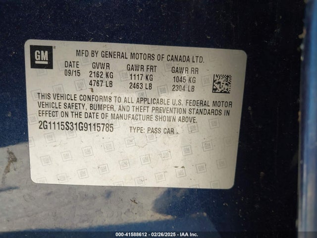 2G1115S31G9115785 Chevrolet Impala 2lt