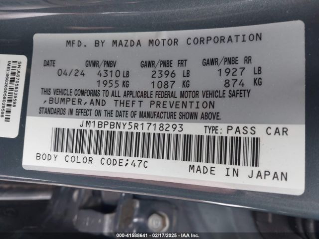 JM1BPBNY5R1718293 Mazda Mazda3 Hatchback 2.5 Turbo Premium Plus