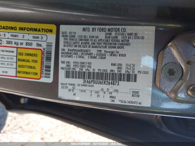 Ford Fusion Hybrid S 2014 3FA6P0UU6ER264873 Image 9