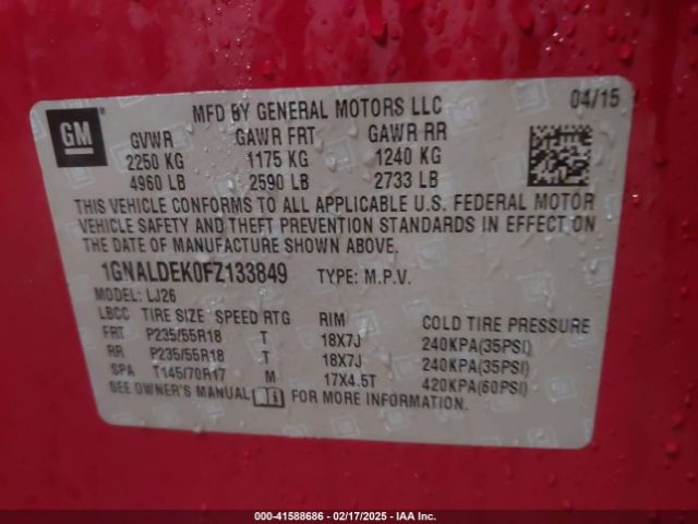 1GNALDEK0FZ133849 Chevrolet Equinox Ltz