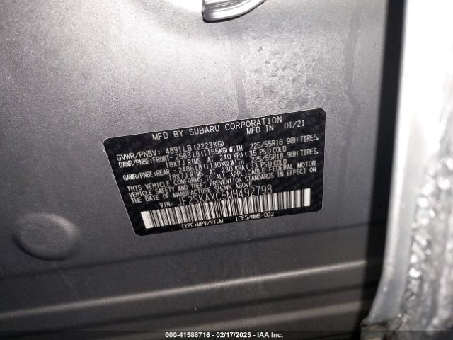 JF2SKAXC5MH492798 Subaru Forester Touring