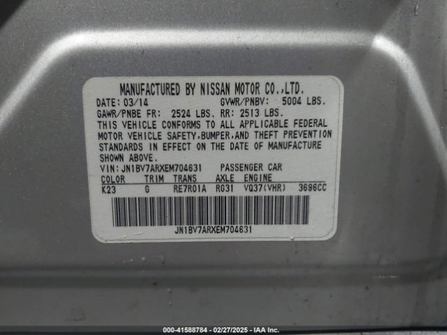 JN1BV7ARXEM704631 Infiniti Q50 Premium