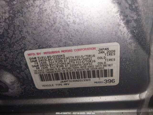 2008 MITSUBISHI OUTLANDER JA4MT31X08Z013323 Photo 8