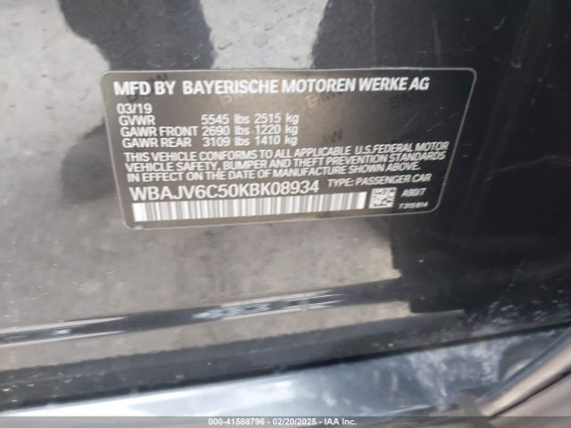 WBAJV6C50KBK08934 BMW 640i Gran Turismo Xdrive