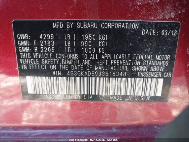 4S3GKAD69J3618348 Subaru Impreza 2.0i Premium