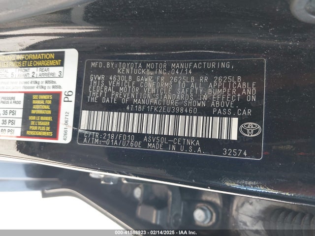 Toyota CAMRY LE 2014 4T1BF1FK2EU398460 Image 9