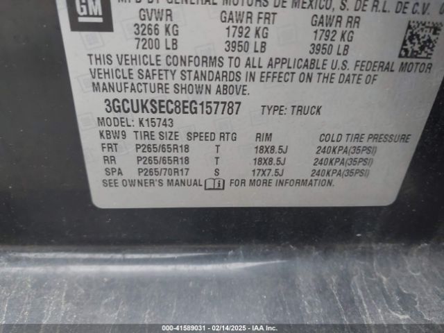 3GCUKSEC8EG157787 Chevrolet Silverado 1500 1lz