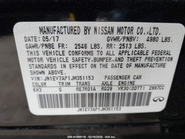 JN1EV7AP1JM351153 Infiniti Q50 3.0t Luxe
