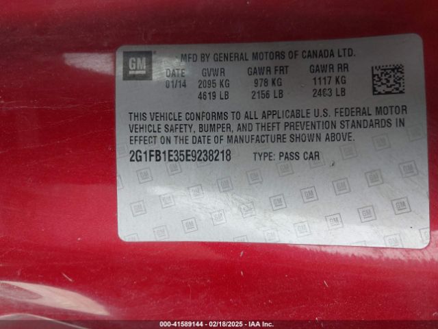 2G1FB1E35E9238218 Chevrolet Camaro 1lt