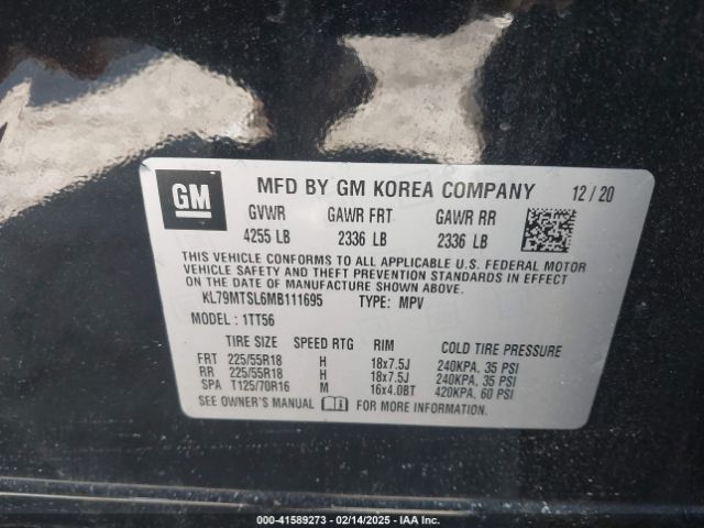 KL79MTSL6MB111695 Chevrolet Trailblazer Fwd Rs