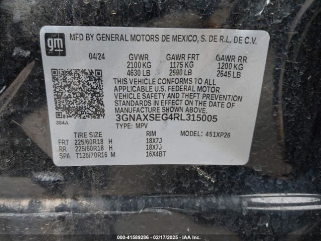3GNAXSEG4RL315005 Chevrolet Equinox Awd Ls
