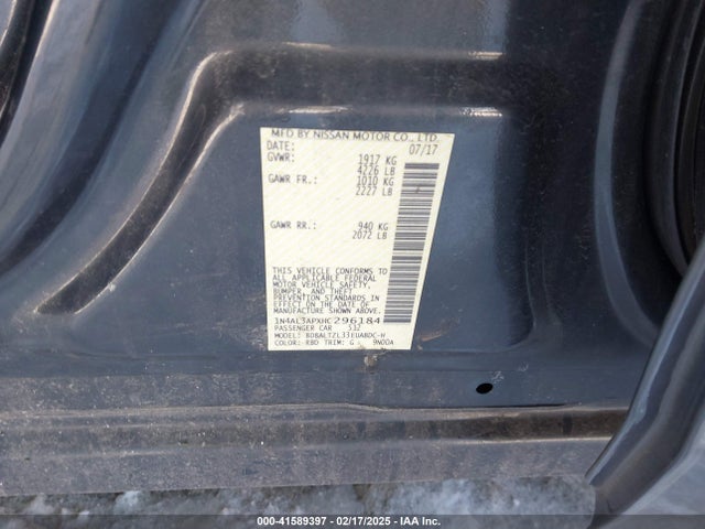 Nissan Altima 2.5 Sl 2017 1N4AL3APXHC296184 Image 9