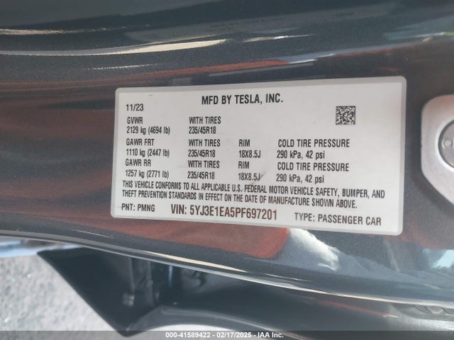 2023 TESLA MODEL 3 5YJ3E1EA5PF697201 Photo 8