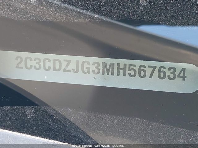 2C3CDZJG3MH567634 Dodge Challenger Gt