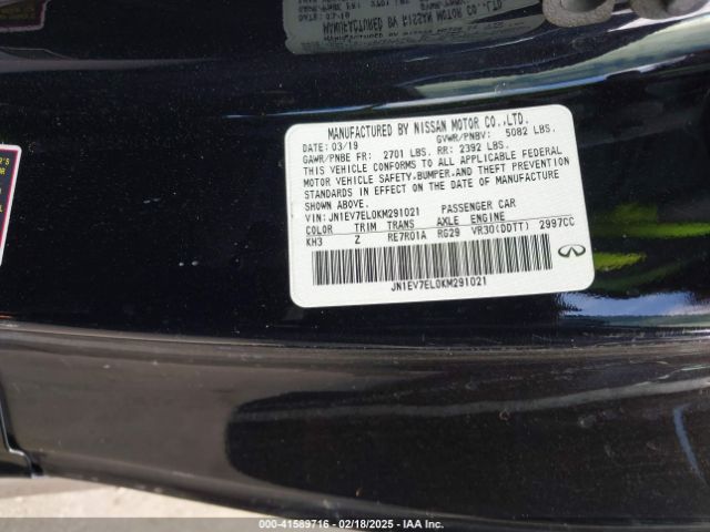 JN1EV7EL0KM291021 Infiniti Q60 3.0t Luxe