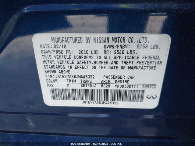 JN1EV7AR6JM445322 Infiniti 2018