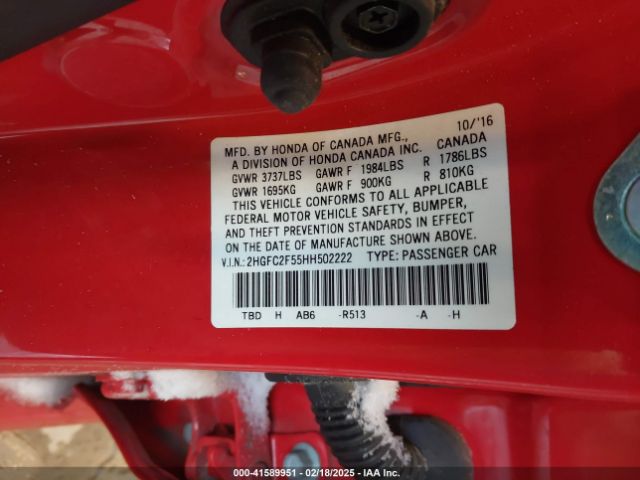 2HGFC2F55HH502222 Honda Civic Lx