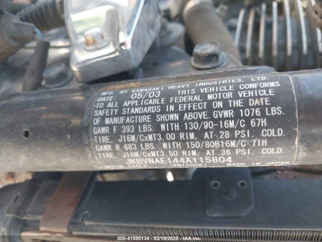 2004 KAWASAKI VN1500 JKBVNAE144A115804 Photo 9