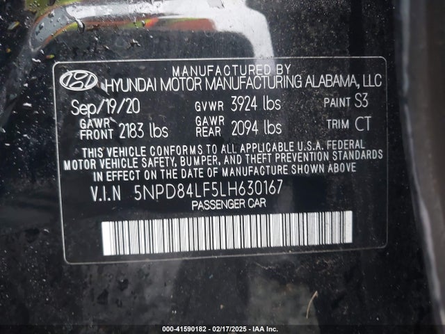Hyundai Elantra Value Edition 2020 5NPD84LF5LH630167 Image 9