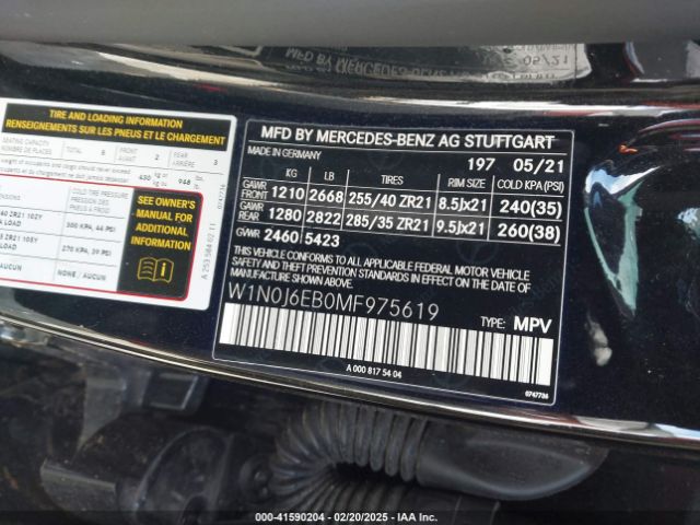 W1N0J6EB0MF975619 Mercedes-Benz Amg Glc 43 Coupe 4matic