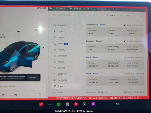 5YJYGDEE3LF043800 Tesla Model Y Long Range Dual Motor All-wheel Drive