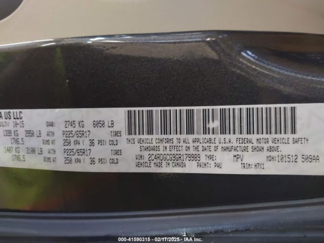 2016 DODGE GRAND CARAVAN 2C4RDGCG9GR179989 Photo 8